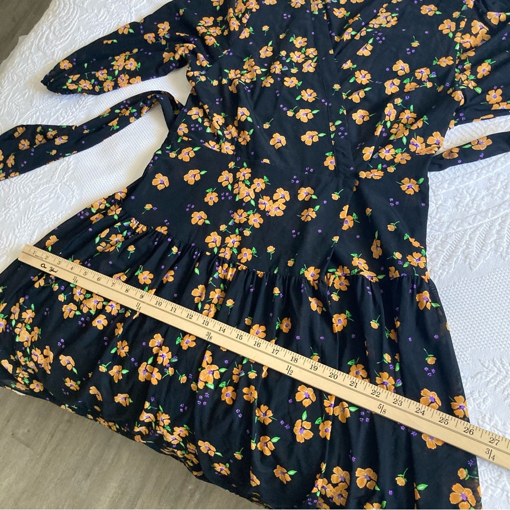 CAbi debut fiesta floral wrap dress romantic wedding guest spring summer size M - Picture 11 of 14